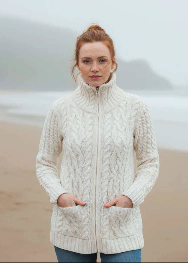 Caroline - Claddagh Reißverschluss-Cardigan für Damen