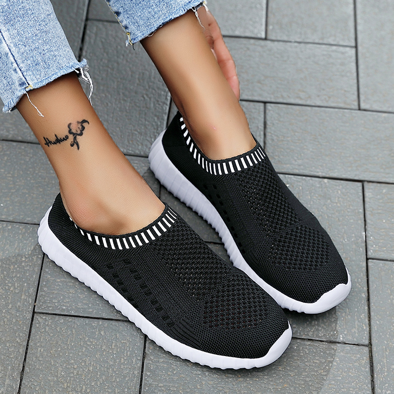 Dörte – FlexiMesh Damen-Sneakers zum Hineinschlüpfen Schwarz 2