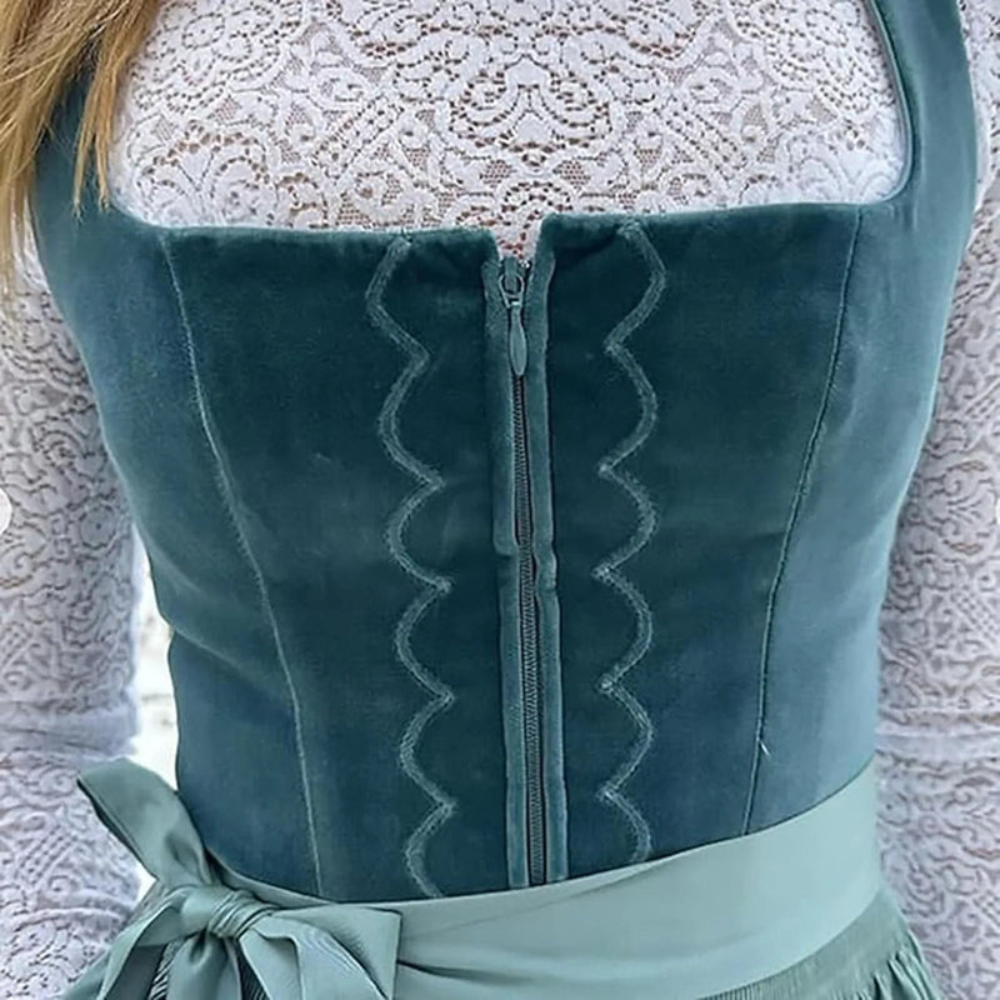 Bernadette - Damen besticktes Vintage Dirndl Kleid