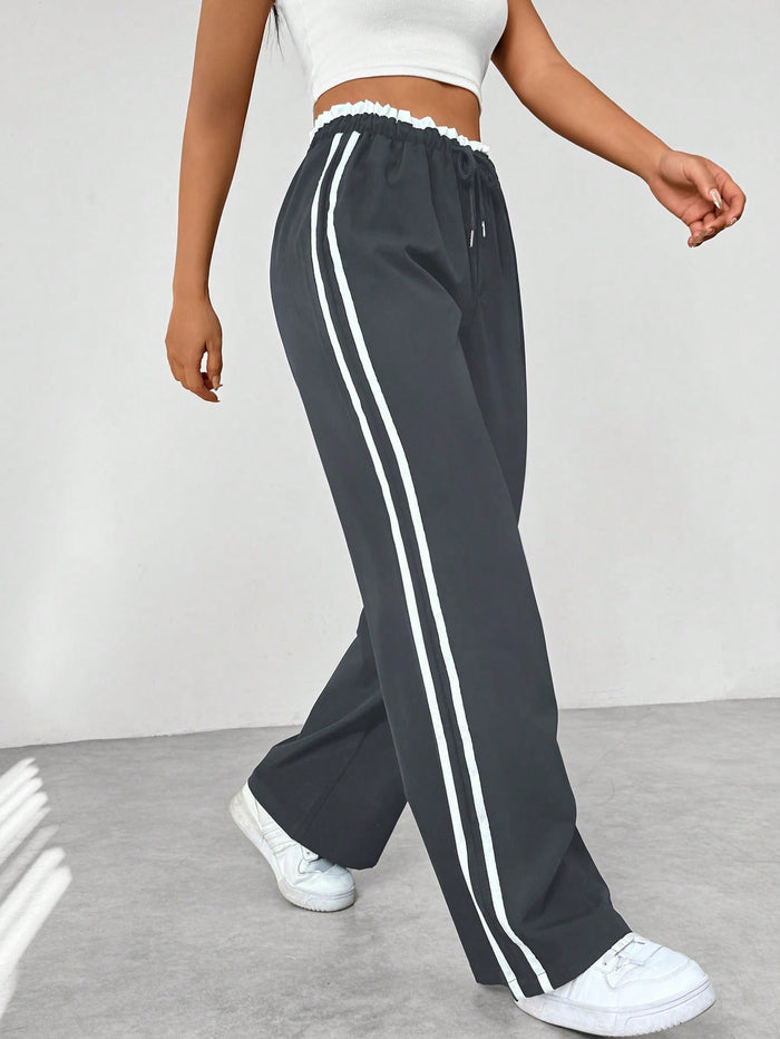 Olinda - Damen Straight Hose mit Seitenstreifen & Stretchbund