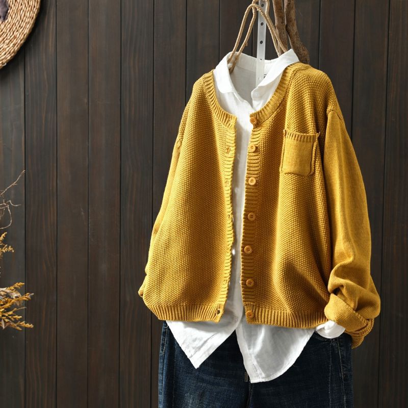 Marleen - Damen Strickjacke Baumwolle Übergröße Lässig