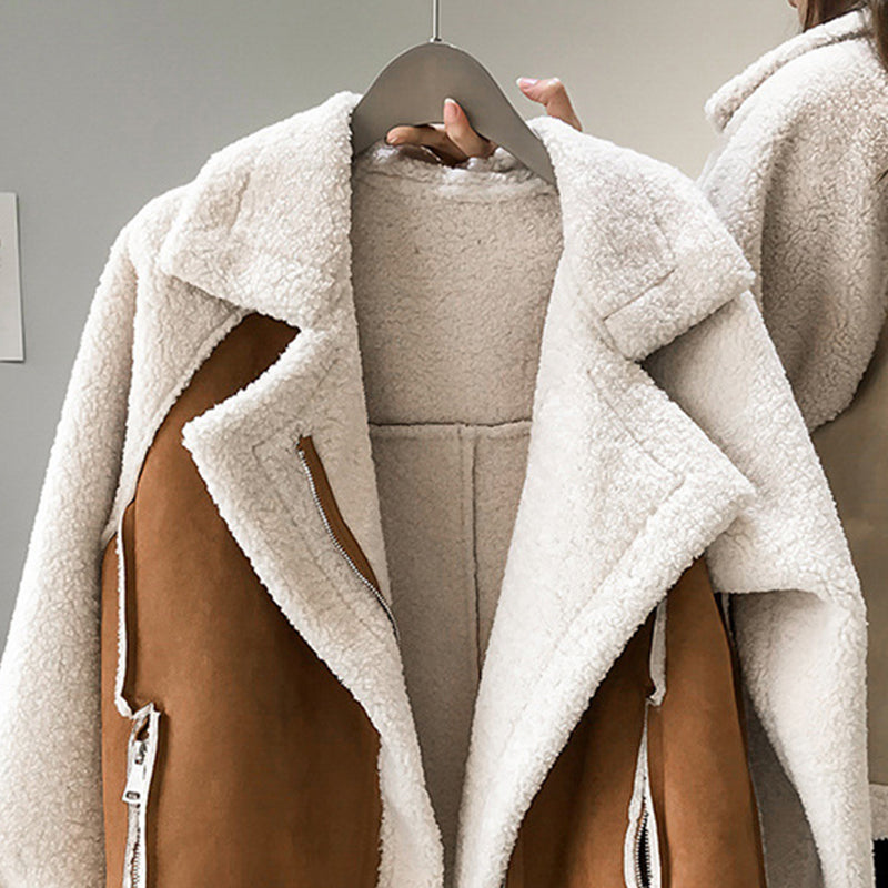 Malina - Damen Teddy Mantel Elegant Warm Winter