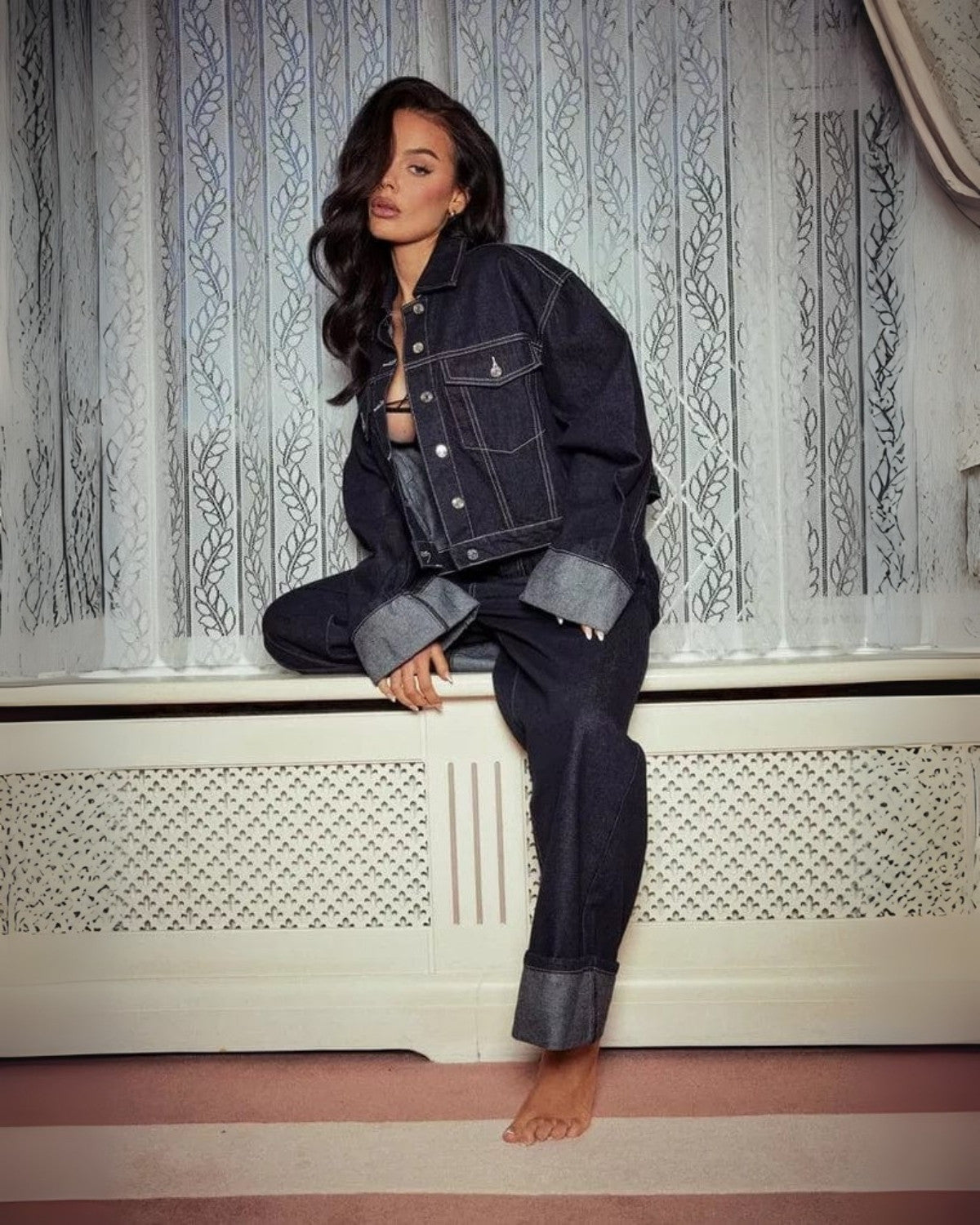 Ortrud - Damen Twin Set aus Denim komfortabel & elegant
