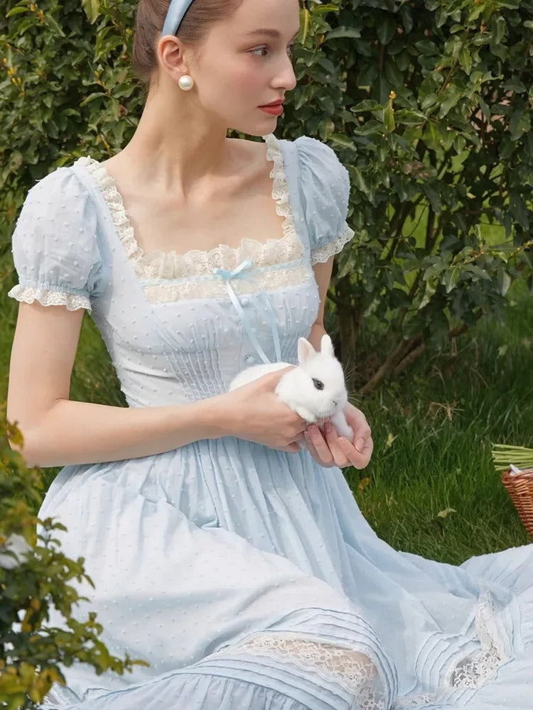 Delia – Romantisches Nostalgie-Kleid für Damen Hellblau 2