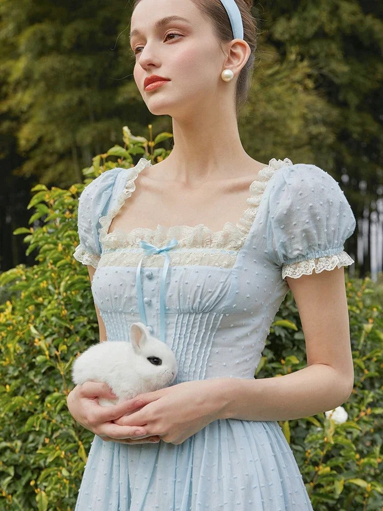 Delia – Romantisches Nostalgie-Kleid für Damen Hellblau 3
