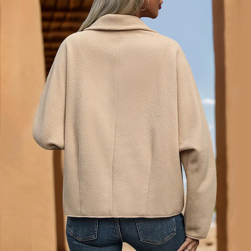 Deolinda - Damen Loose-Fit Jacke Apricot Knebelverschluss Aprikose 1