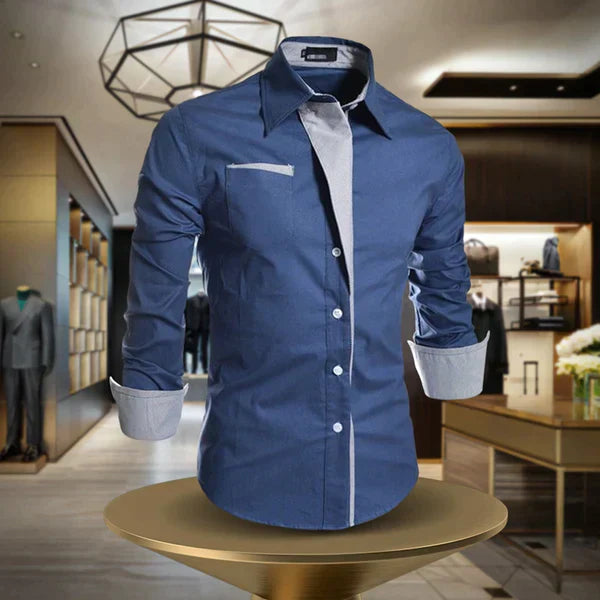 Derk – Elegantes Baumwollhemd für Herren Blau
