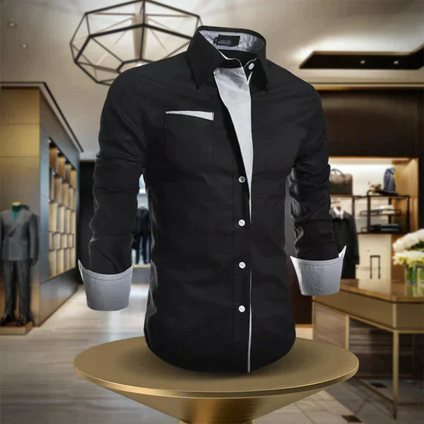 Derk – Elegantes Baumwollhemd für Herren Schwarz
