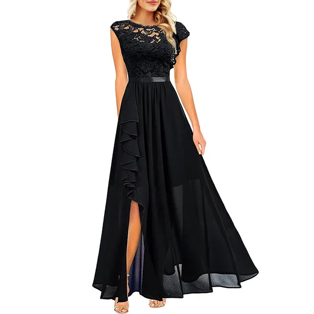 Dorina – Rosafarbenes Flatterkleid mit Leichtigkeit Schwarz