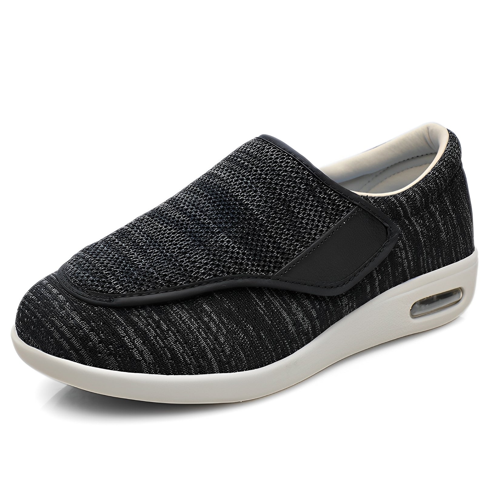 Edin - Bequeme, breite Unisex-Orthopädieschuhe Schwarzgrau