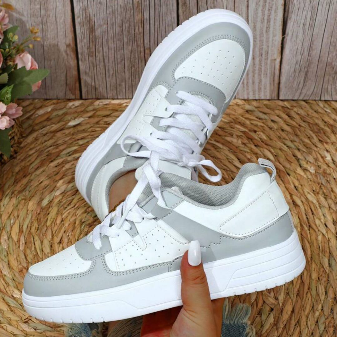 Eika – Damen Schnürsneaker mit dicker Sohle Grau
