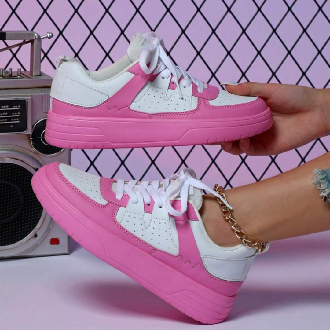 Eika – Damen Schnürsneaker mit dicker Sohle Rosa