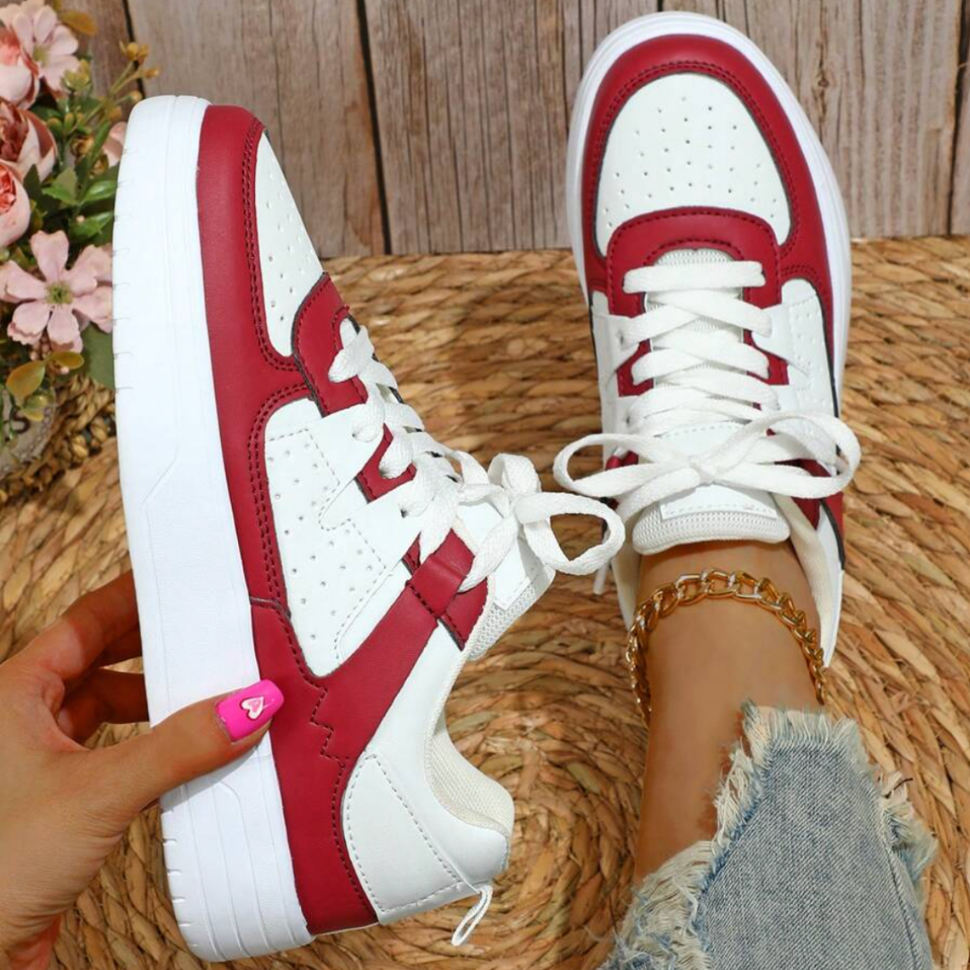 Eika – Damen Schnürsneaker mit dicker Sohle Rot