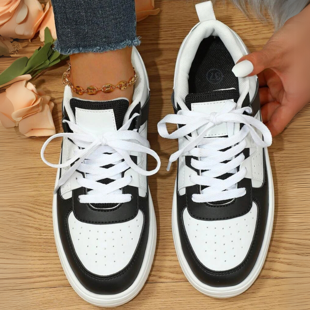 Eika – Damen Schnürsneaker mit dicker Sohle Schwarz