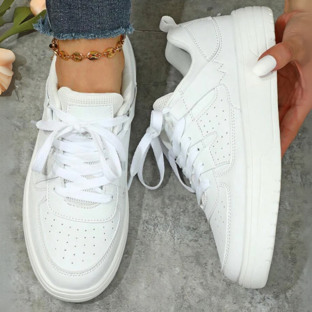 Eika – Damen Schnürsneaker mit dicker Sohle Weiß