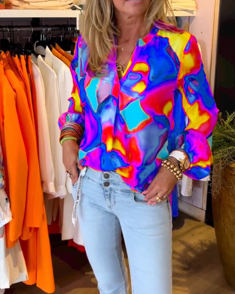 Emelie - Hemden mit langen Ärmeln und farbenfrohem Casual-Stil Blau