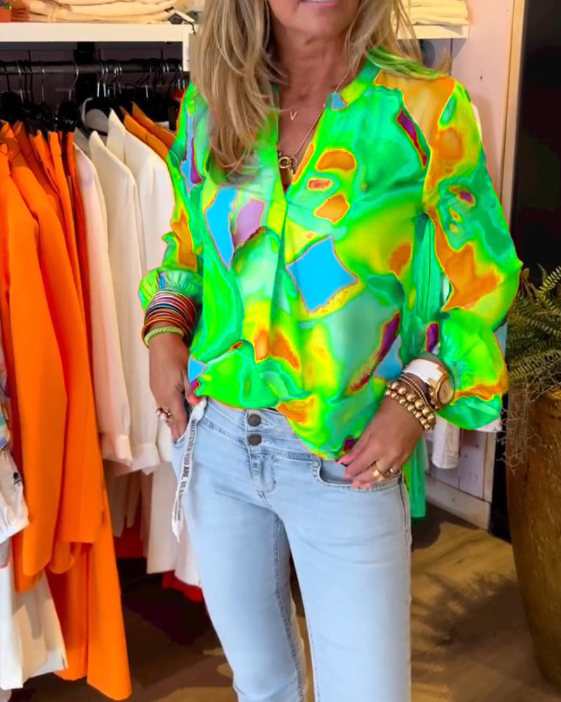Emelie - Hemden mit langen Ärmeln und farbenfrohem Casual-Stil Grün