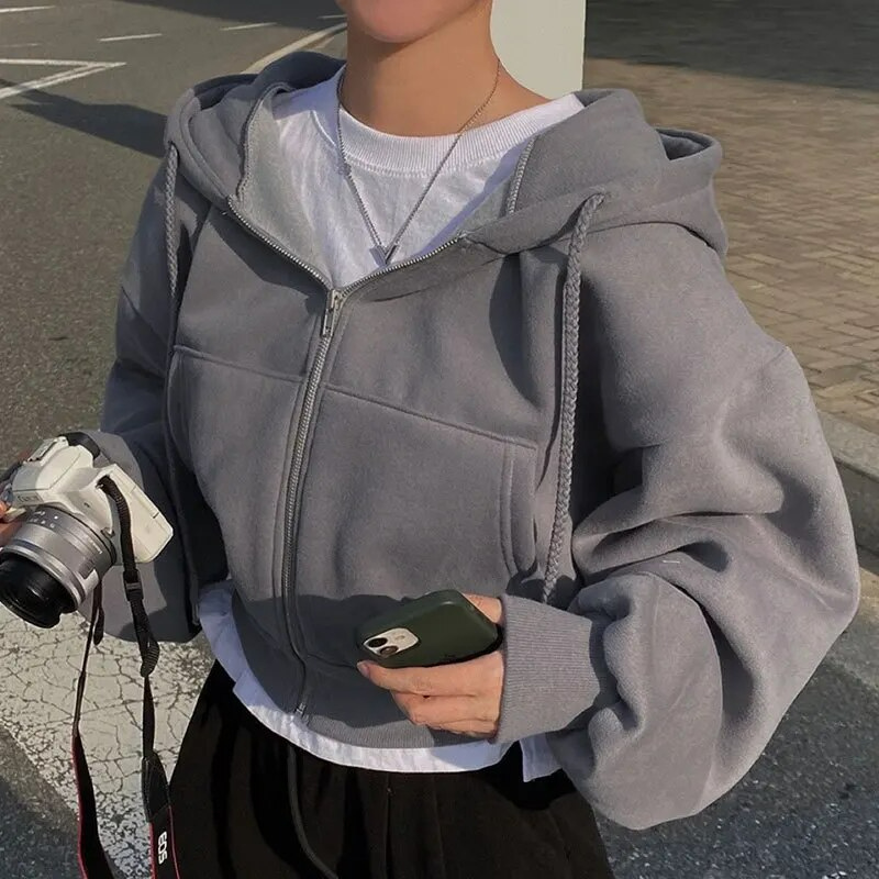 Bettina - Übergroßer Zip-Up Hoodie für Damen