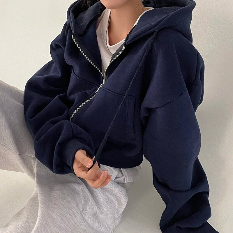 Bettina - Übergroßer Zip-Up Hoodie für Damen