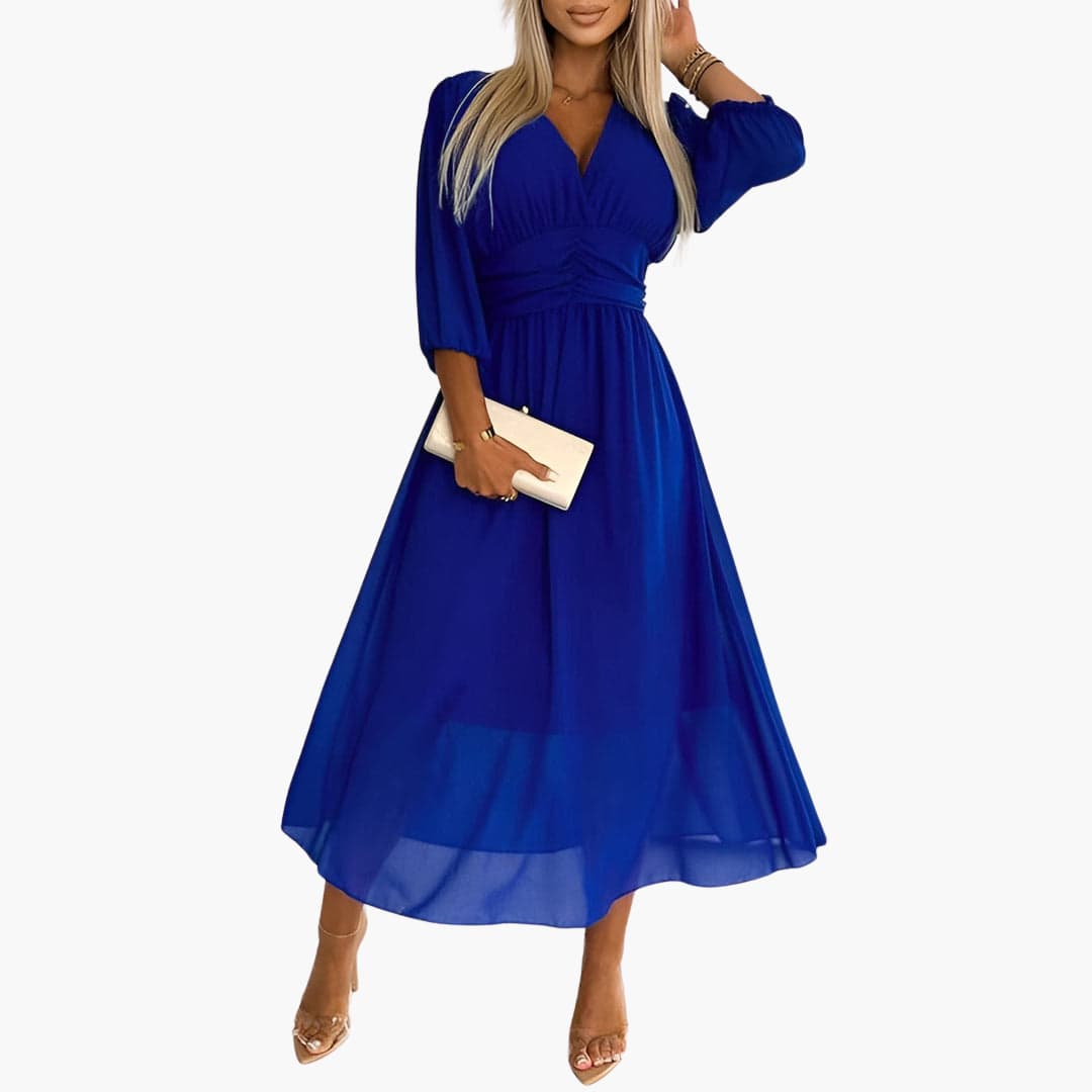 Eustachia - Luftiges Damen Sommerkleid elegant Blau