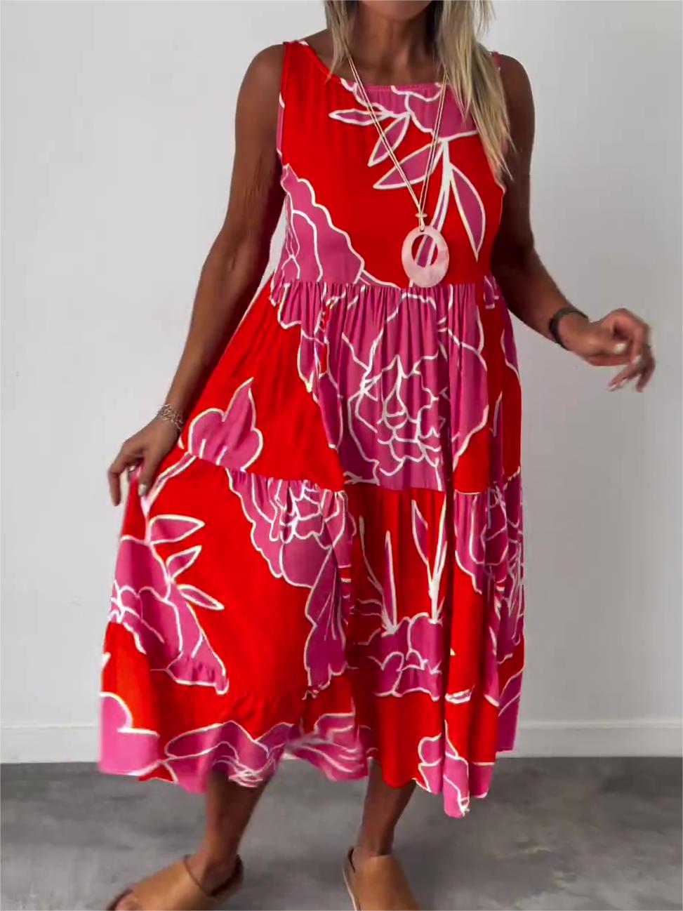 Faralda - Elegantes Kleid Rot