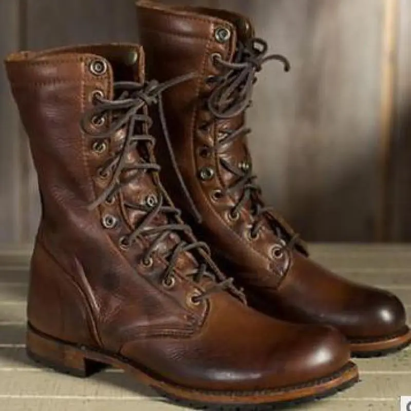 Fedra - Damen Braun Stiefel | Flach Dunkelbraun