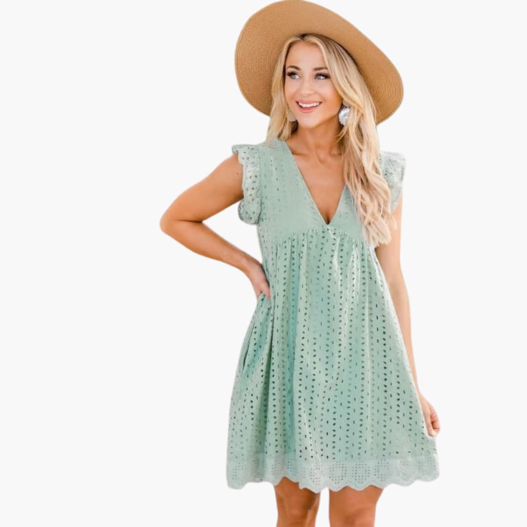 Filina - Sommerkleid Damen Freizeitkleid Grün