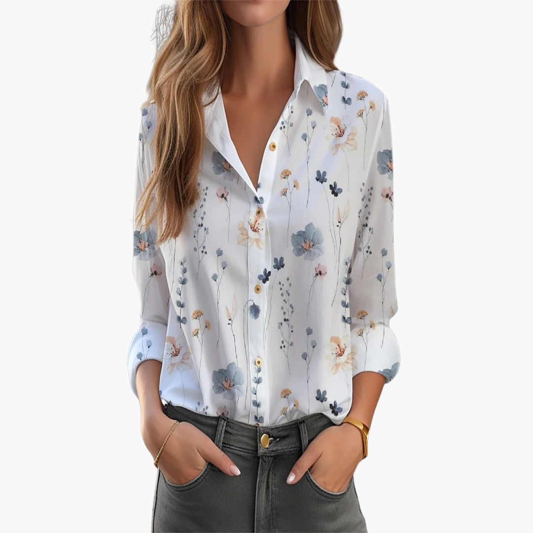Florencia - Bluse mit Blumenmuster Damenmode Beige
