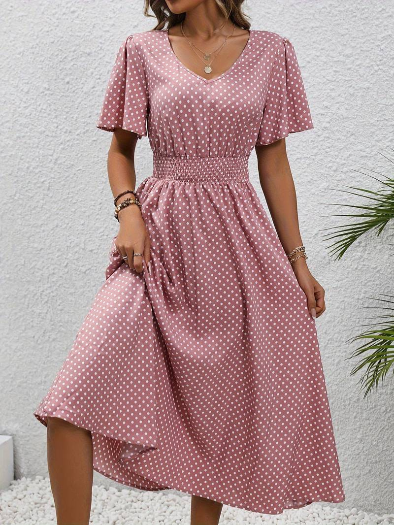 Floriane – Leichtes Midi-Sommerkleid für Damen Blassrosa-Grau