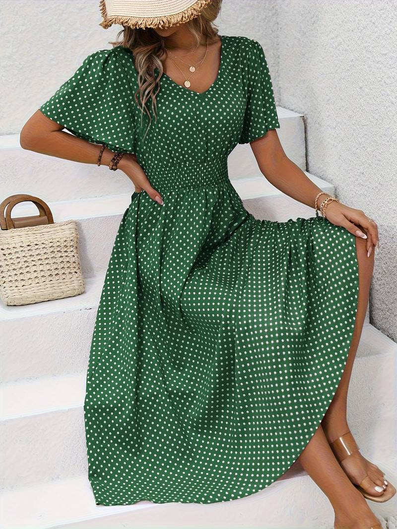 Floriane – Leichtes Midi-Sommerkleid für Damen Dunkelgrün
