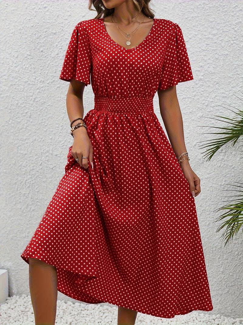 Floriane – Leichtes Midi-Sommerkleid für Damen Dunkelrot