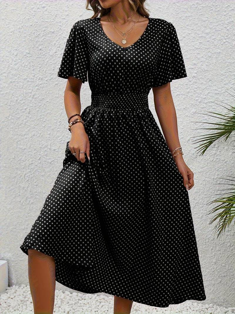 Floriane – Leichtes Midi-Sommerkleid für Damen Schwarz