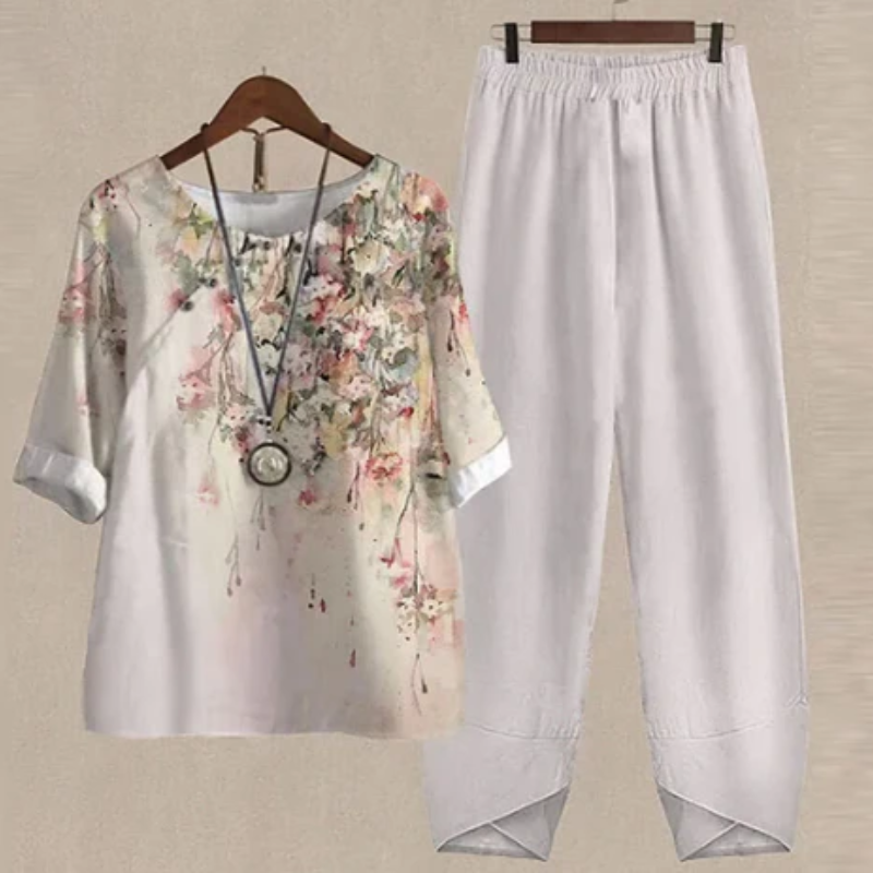 Florinda – Leichtes Damen Sommer Outfit im Set Weiß