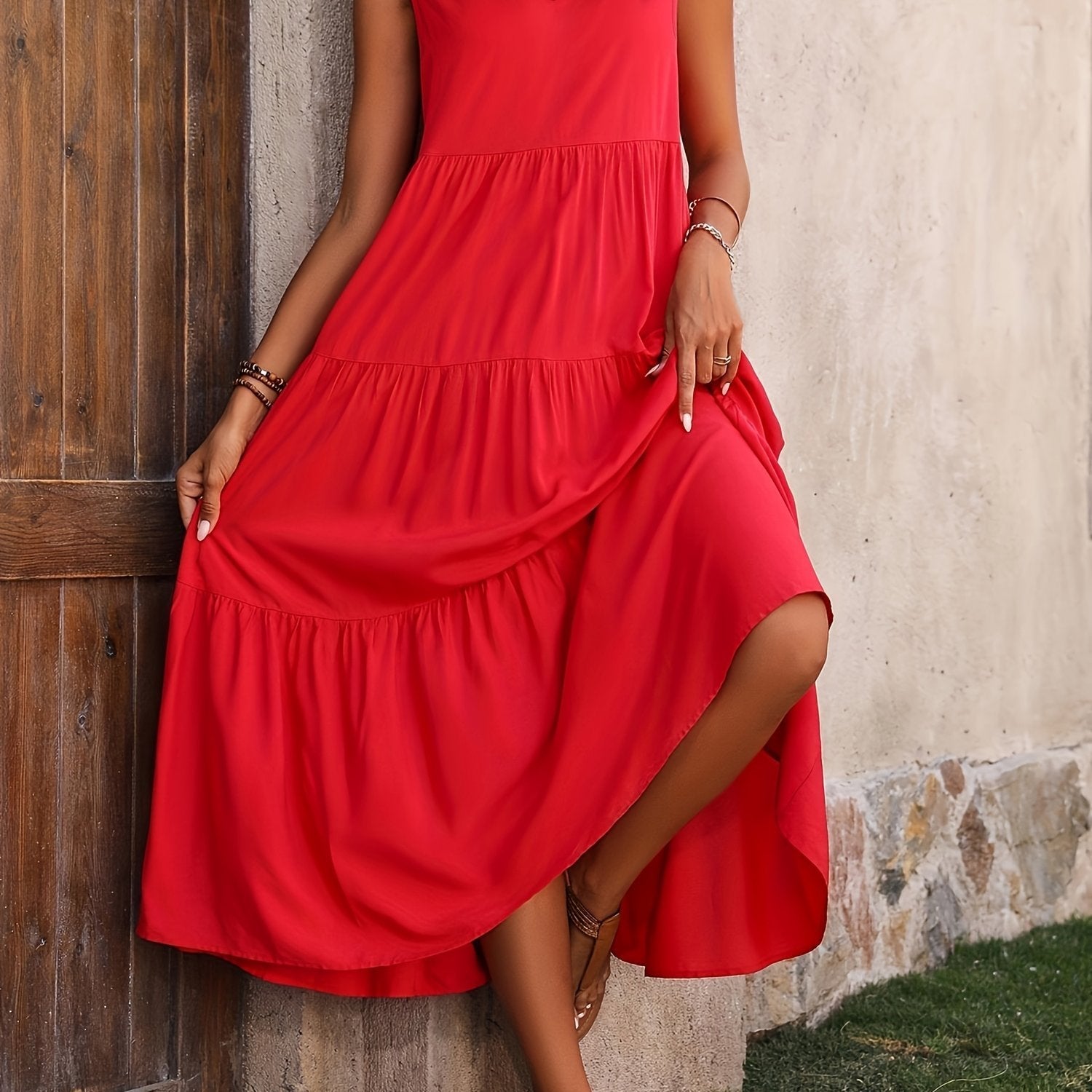 Franca – Ärmelloses Layering-Kleid mit V-Ausschnitt für Damen  Rot 1