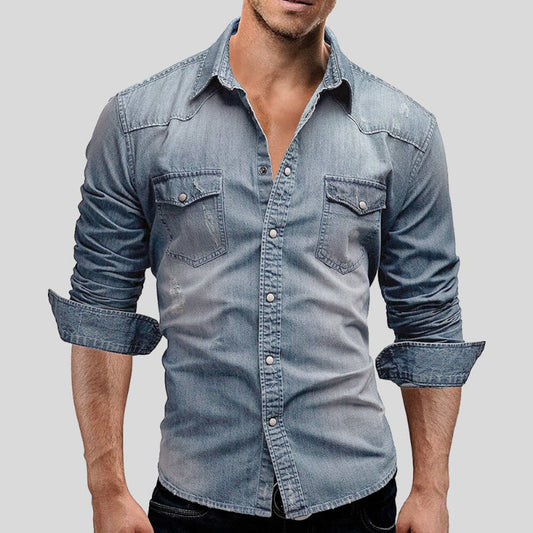 Peter - Denim Langarmhemd