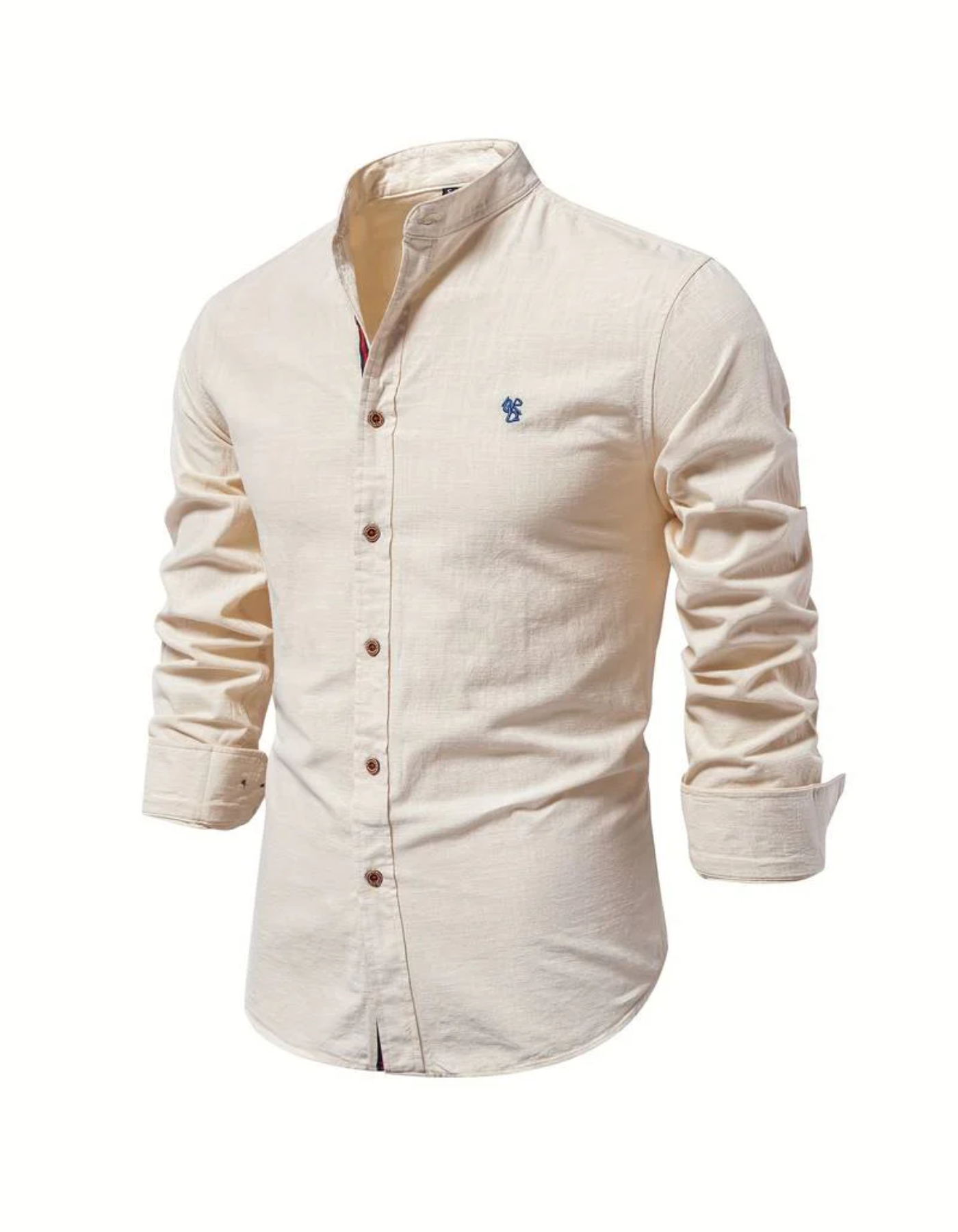 Galien – Herren Slim-Fit Langarmhemd Aprikose