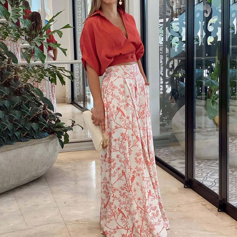 Gisa – Luftiges Damen Sommer Outfit im Set DunkelOrange