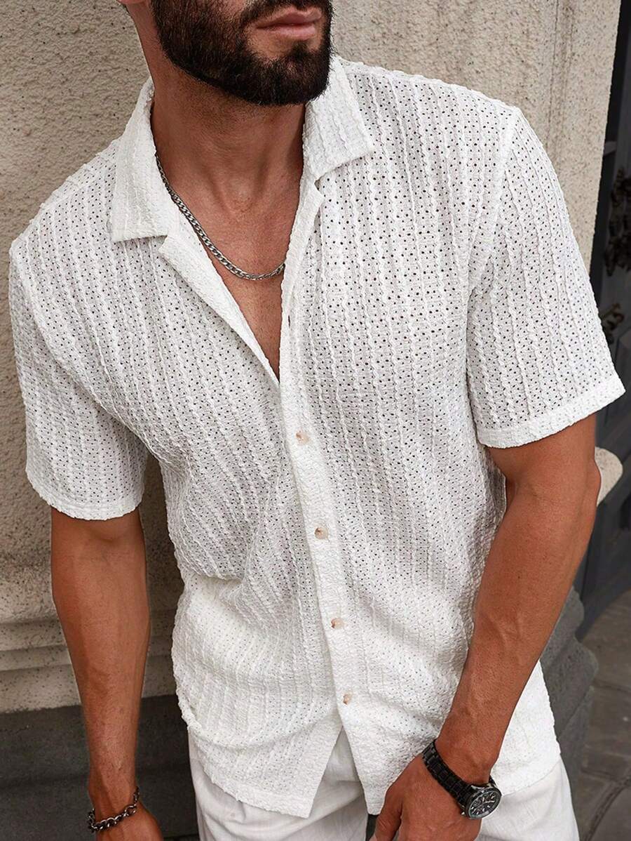 Gisbert – Mesh Kurzarmhemd Herren Lässig Sommer Urlaub 1