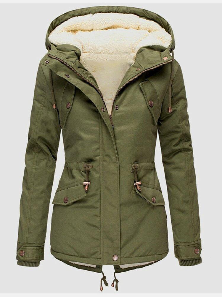 Greta - Warme und Wasserdichte Winterjacke Militärgrün