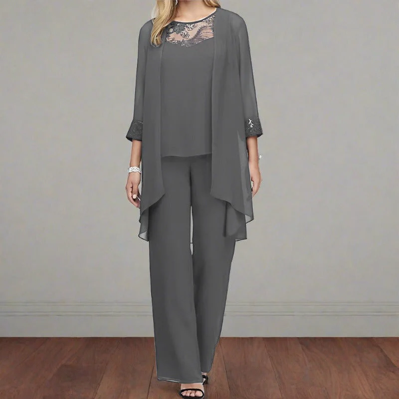 Grietje – Elegantes Damen Zweiteiler-Set Grau