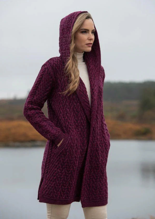 Bellina – Warmer Shawl-Hooded Aran Cardigan für Damen