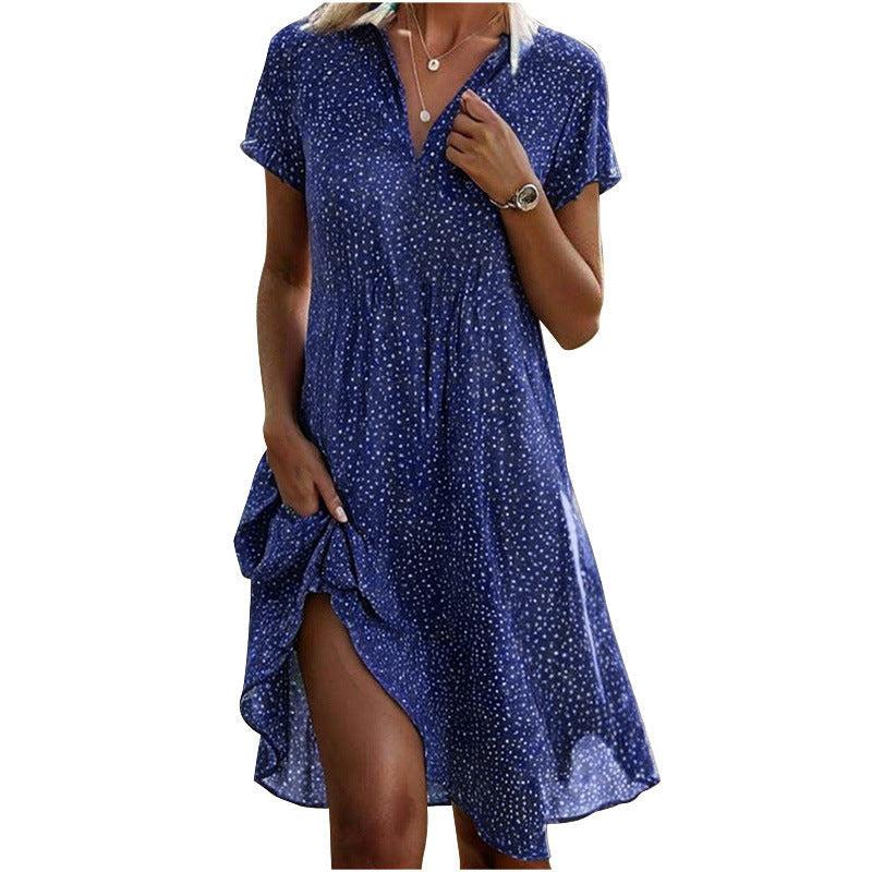 Haisley – Lockeres Hemdkleid mit Punktmuster Bläuliches Grau