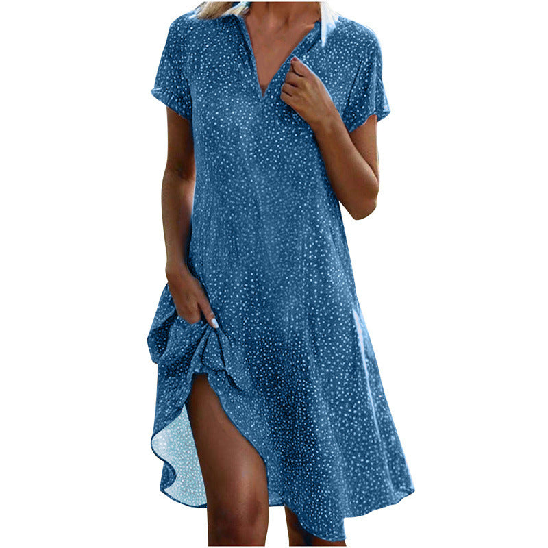 Haisley – Lockeres Hemdkleid mit Punktmuster Blau