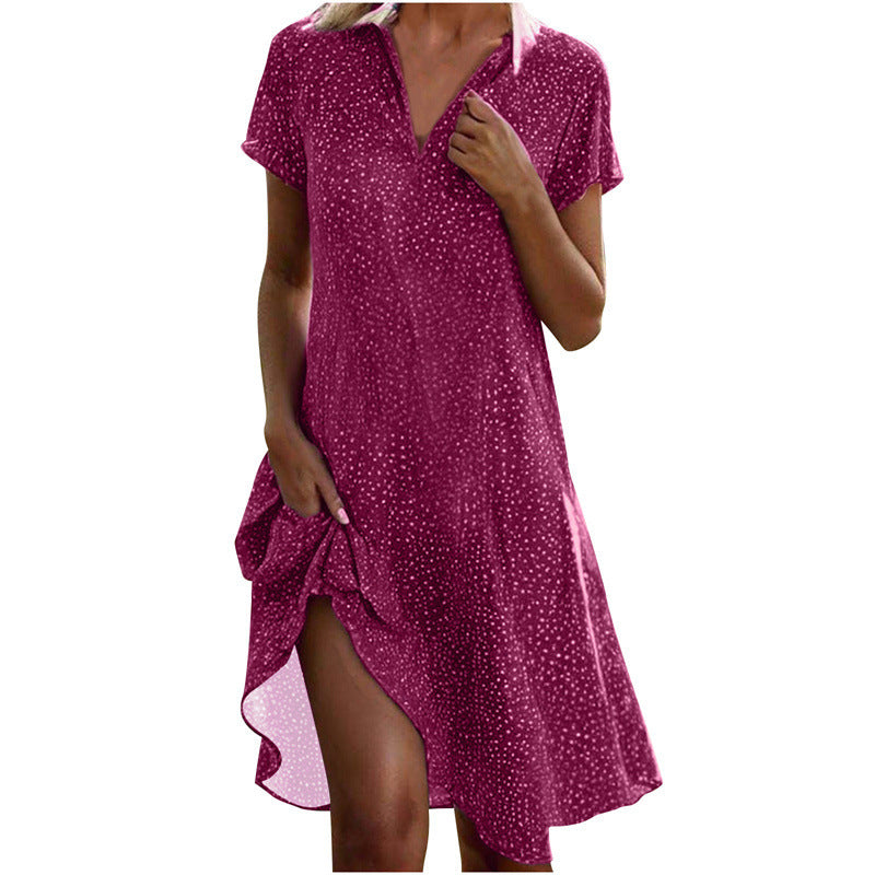Haisley – Lockeres Hemdkleid mit Punktmuster Weinrot