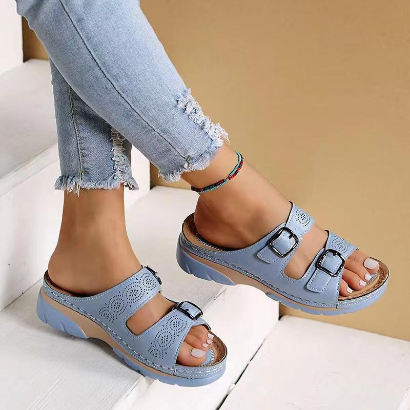 Hannelore - Superbequeme orthopädische Sandalen für Damen Hellblau 2