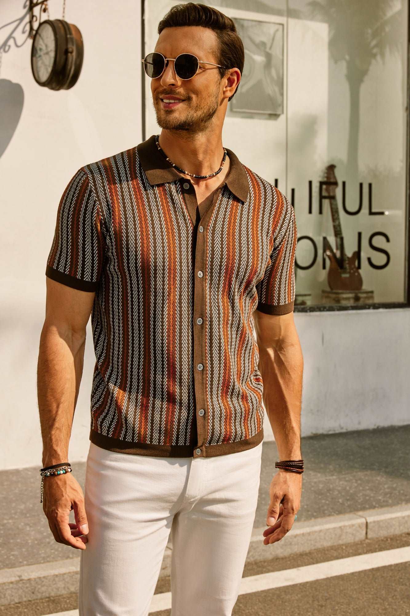 Helge – Gestreiftes Poloshirt Herren Klassisch Lässig Sommer 3