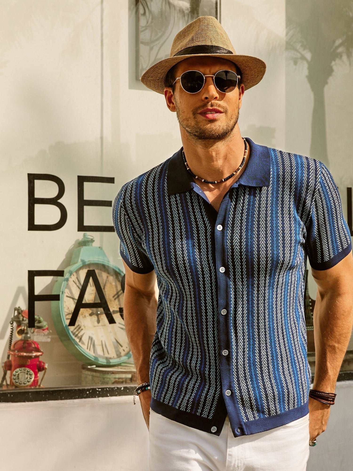 Helge – Gestreiftes Poloshirt Herren Klassisch Lässig Sommer 8