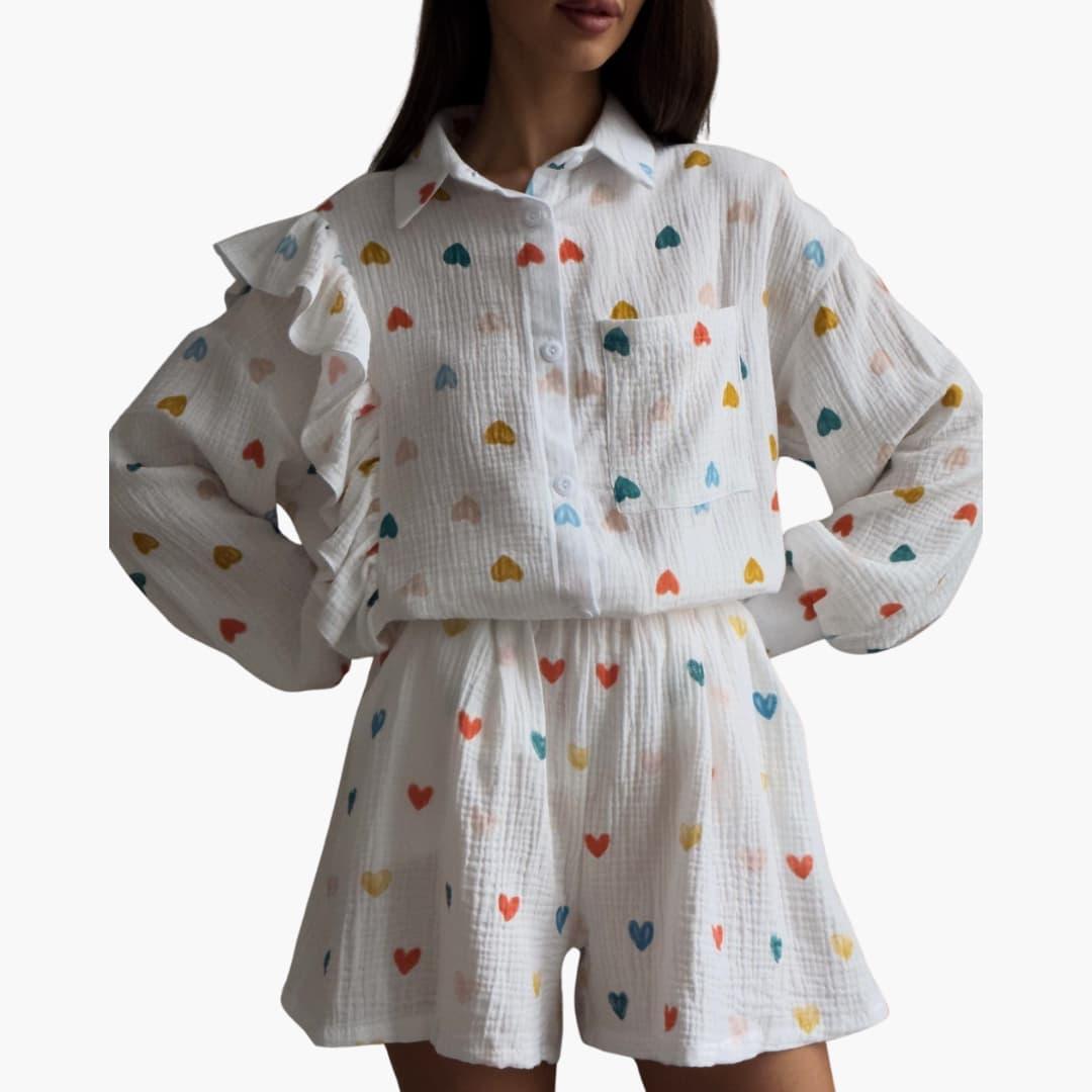 Hella – Damen Shirtkleid mit Rüschen, Blumenmuster Mehrfarbig