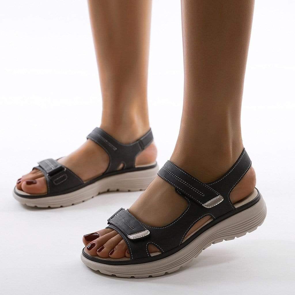 Henriette - Orthopädische Sandalen für Damen – verstellbare Riemen für optimalen Komfort Schwarz