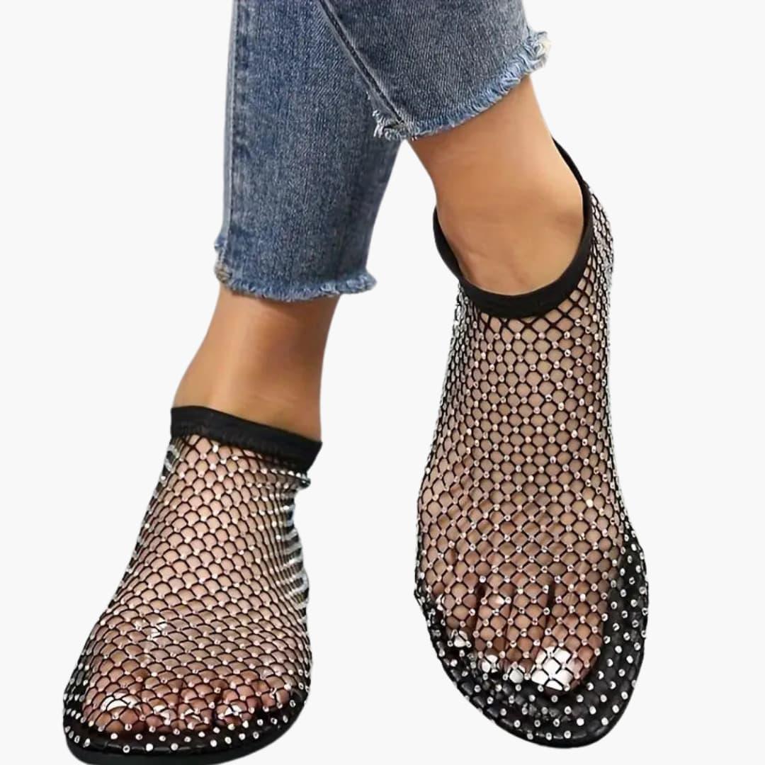 Hertha – Stylische Mesh-Sneaker für Damen Schwarz